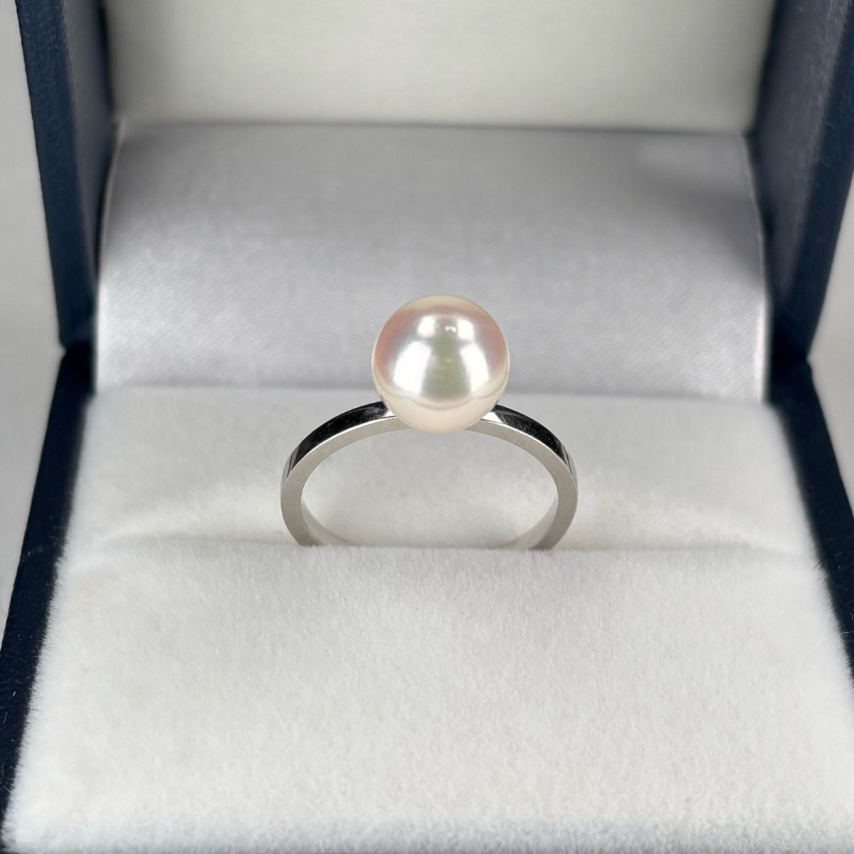 画像3: アコヤ真珠 パールリング 8-8.5mm ホワイト ラウンド K18WG 12号 GIA宝石鑑定士保証書付き　 (3)