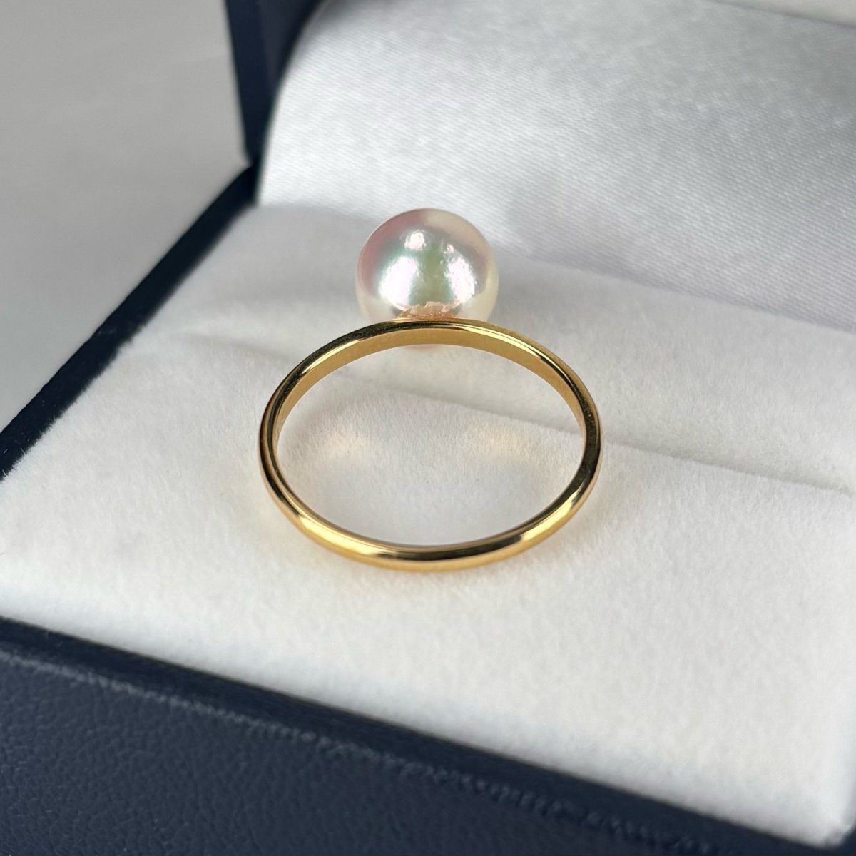 画像5: アコヤ真珠 パールリング 8-8.5mm ホワイト ラウンド K18YG 12号 GIA宝石鑑定士保証書付き　 (5)