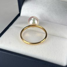 画像5: アコヤ真珠 パールリング 8-8.5mm ホワイト ラウンド K18YG 12号 GIA宝石鑑定士保証書付き　 (5)