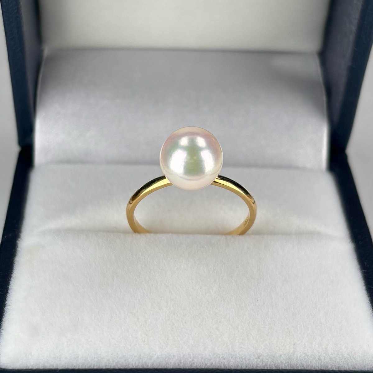 画像3: アコヤ真珠 パールリング 8-8.5mm ホワイト ラウンド K18YG 12号 GIA宝石鑑定士保証書付き　 (3)