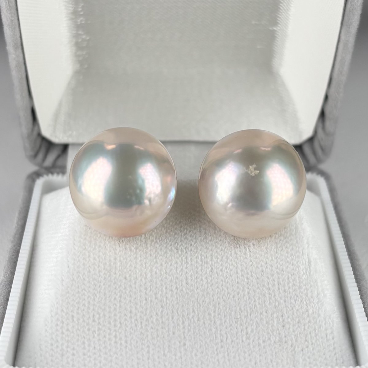 ≪訳あり特価≫≪1点もの≫マベ真珠 パールイヤリング ホワイト 17ｍｍ 半円 シルバー製 直結