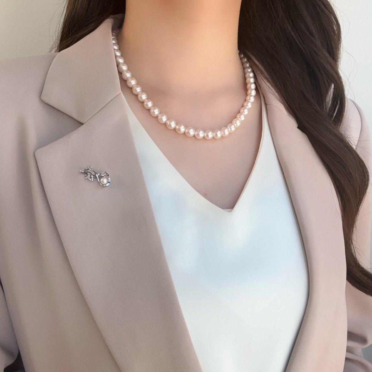 画像5: ≪1点物≫アコヤ真珠 ヤモリモチーフ ピンブローチ 4-4.5mm ホワイト ラウンド サファイヤ ブルートパーズ ペリドット シトリン ガーネット ルビー アメジスト シルバー(SV925)製 (5)