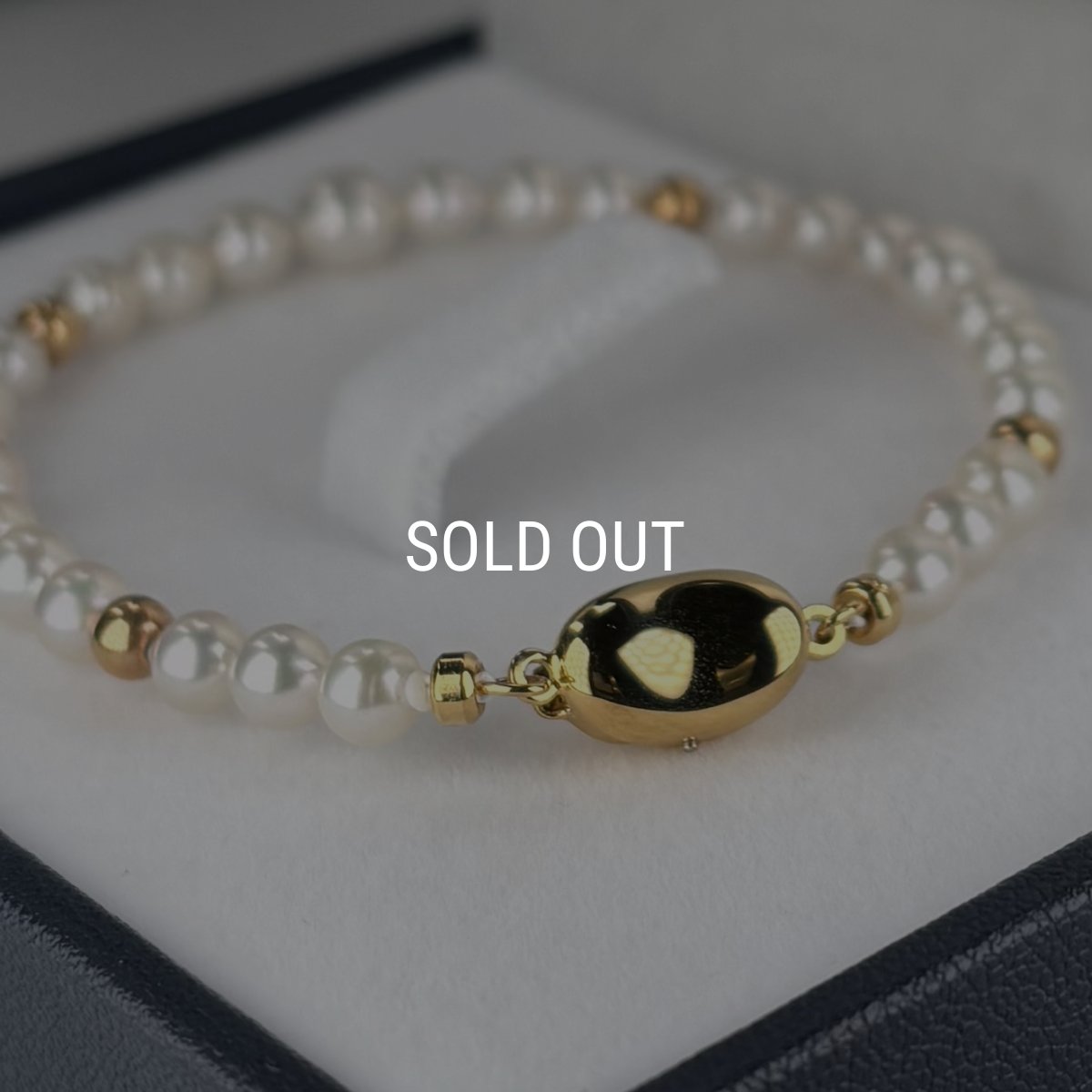 アコヤ真珠 ベビーパールブレスレット ホワイト 4.5-5ｍｍ 5.5-6mm ラウンド シルバー製ゴールド加工 約17cｍ 1点物　