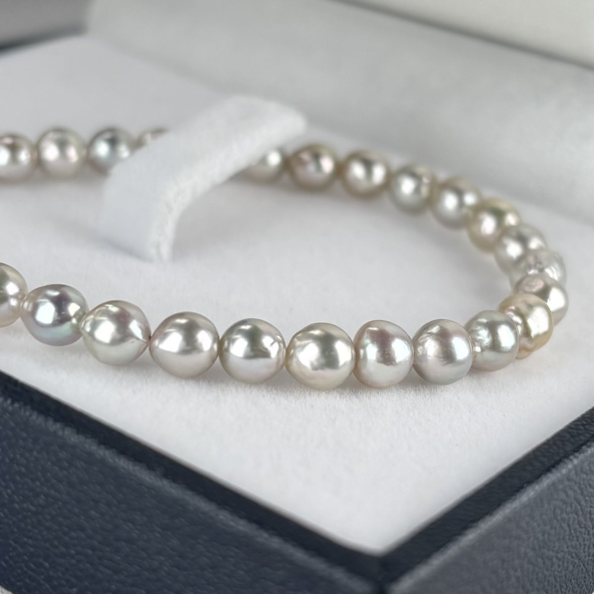 画像5: アコヤ真珠 パールブレスレット バロック 5-5.5ｍｍ ナチュラルグレー 無調色 シルバーマグネットクラスプ 約18cm (5)