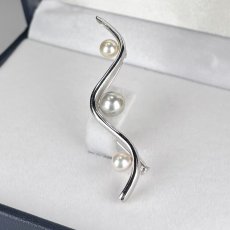 画像1: アコヤ真珠 パールブローチ 5-7.5mm ホワイト ナチュラルグレー ラウンド  シルバー製 SV925 オリジナル (1)