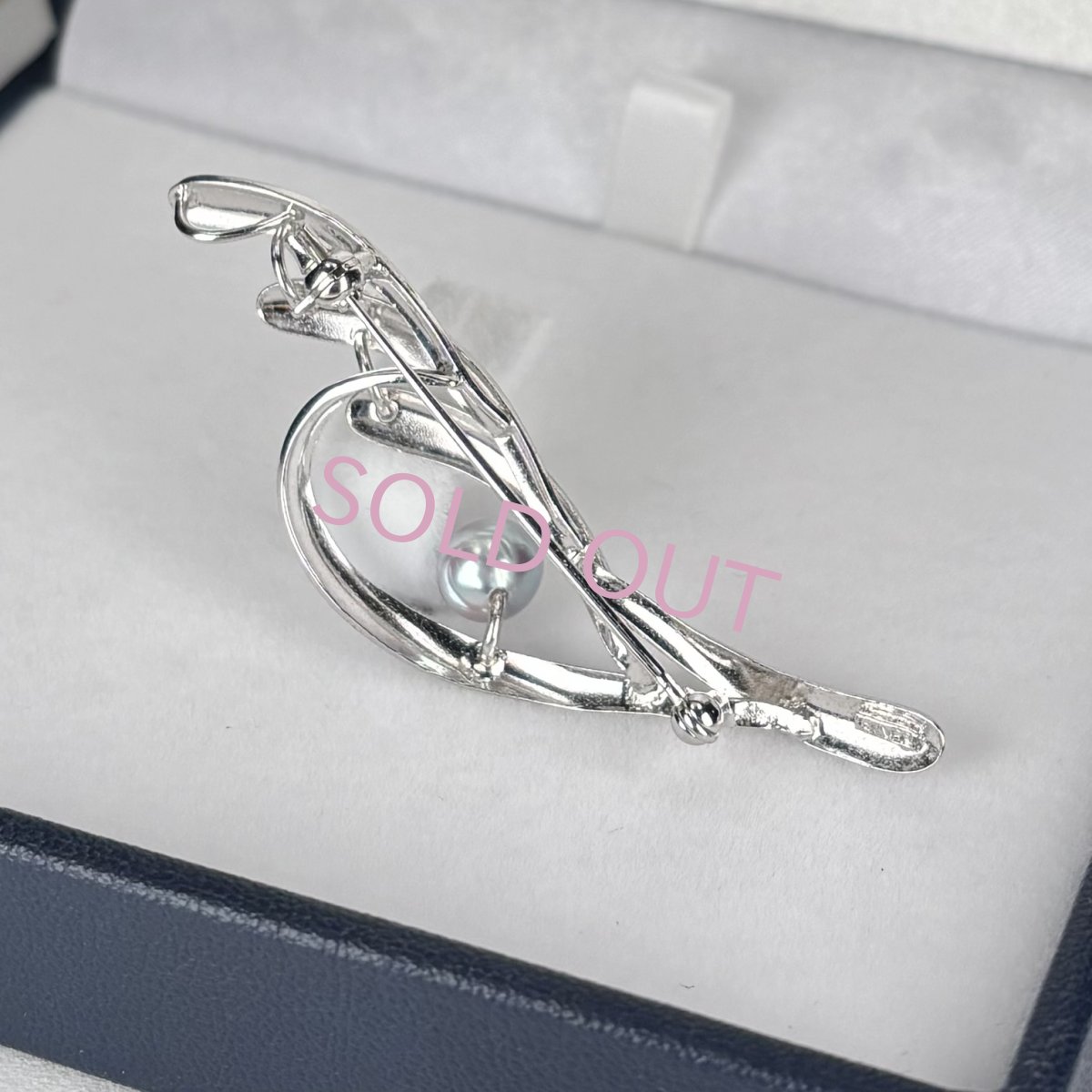 ≪1点物≫アコヤ真珠  パールブローチ 6-6.5ｍｍ ナチュラルカラー 無調色 シルバー製 SV925