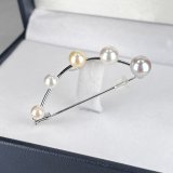 パールブローチ シルバー あこや 真珠 美品 真珠 ブローチ パール 3mm 以上 4.5mm 未満 シルバー