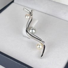 画像4: アコヤ真珠 パールブローチ 5-7.5mm ホワイト ナチュラルグレー ラウンド  シルバー製 SV925 オリジナル (4)