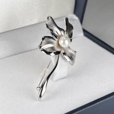 画像3: アコヤ真珠 パールブローチ 7-7.5ｍｍ ラウンド ホワイト シルバー製 SV925 花モチーフ (3)