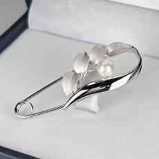 画像1: アコヤ真珠  パールブローチ 6-6.5ｍｍ ホワイト ラウンド シルバー製 SV925 (1)