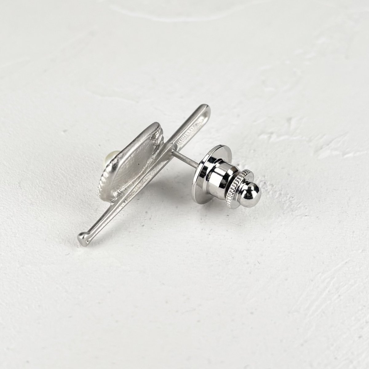 画像3: アコヤ本真珠  ピンブローチ  野球モチーフ バット グローブ 4.5-5mm ホワイト ラウンド ブラス (3)