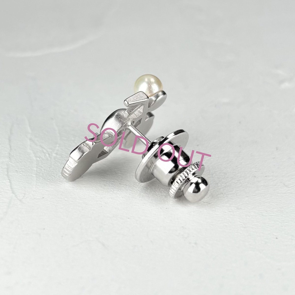 画像3: アコヤ本真珠 パールピンブローチ バイクモチーフ アコヤ真珠 ベビーパール バイク好き (3)