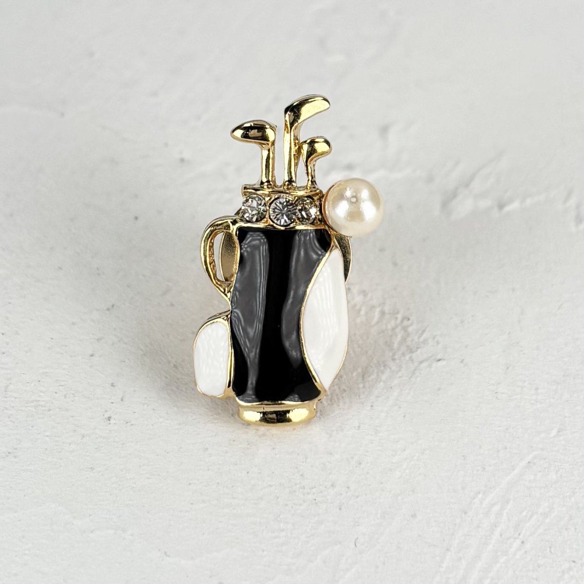 画像3: アコヤ本真珠 パールタックブローチ ゴルフモチーフ 4-4.5ｍｍ ホワイト ラウンド ブラス タックブローチ 赤 水色 黄色  黒 (3)