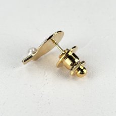画像3: アコヤ本真珠 パールピンブローチ 卓球モチーフ 4-4.5mm  赤 黒ラバー (3)