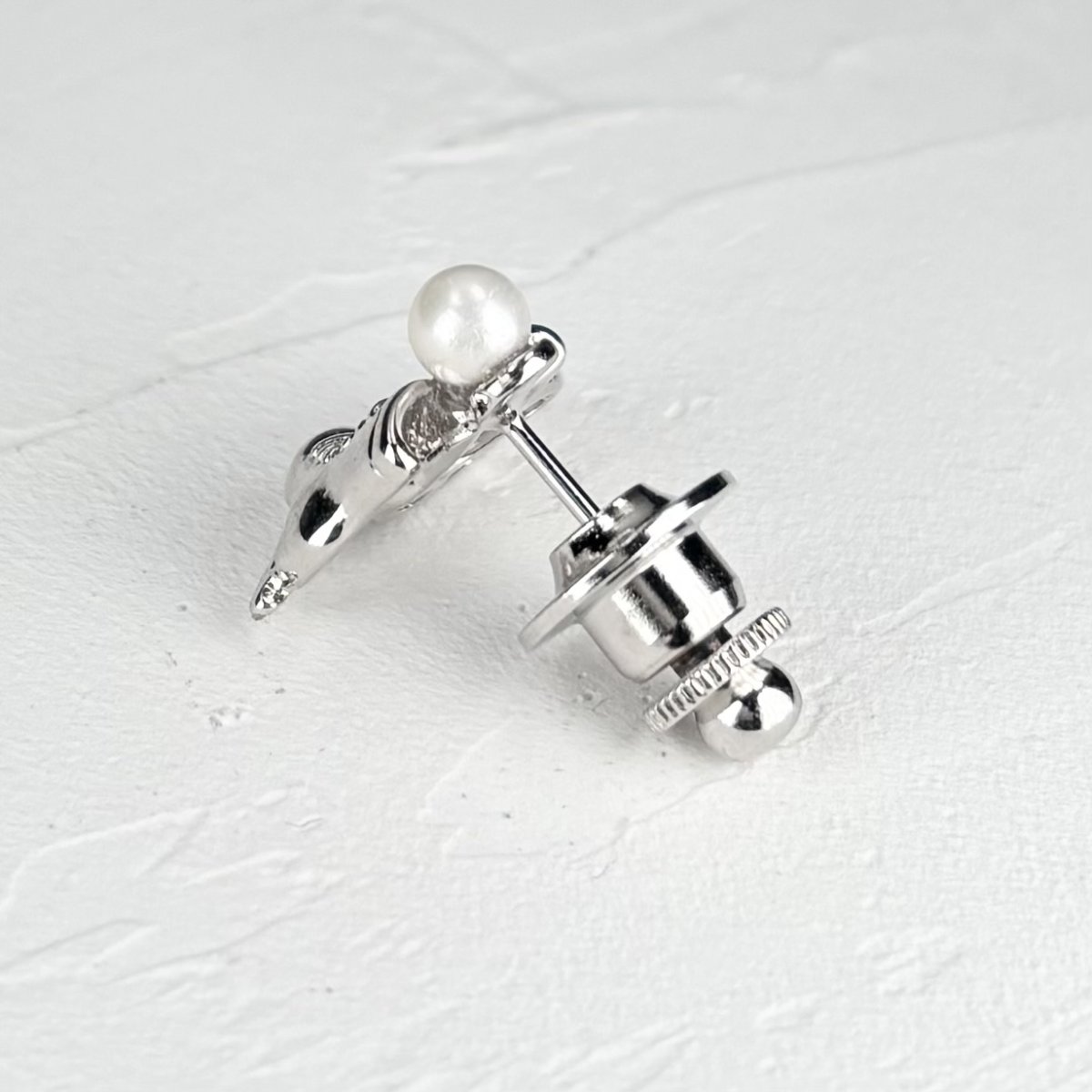 画像3: アコヤ本真珠 パールピンブローチ スケート靴 真珠 4.5-5mm  (3)