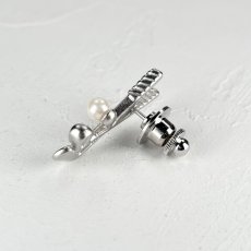 画像3: アコヤ本真珠 ピンブローチ ゴルフクラブモチーフ 4.5-5mm ホワイト ラウンド ブラス  (3)