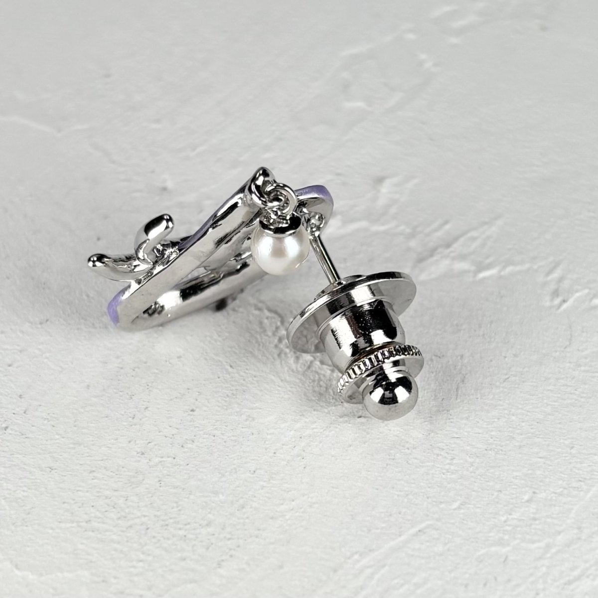 画像6: アコヤ本真珠 パールピンブローチ 新体操モチーフ リボン手技 4-4.5mm ホワイト ラウンド  (6)