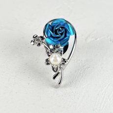 画像3: アコヤ真珠　バラモチーフ パールピンブローチ 4-4.5mm  ベビーパール 赤 ピンク 緑 紫 青 シルバー ゴールド 　 (3)