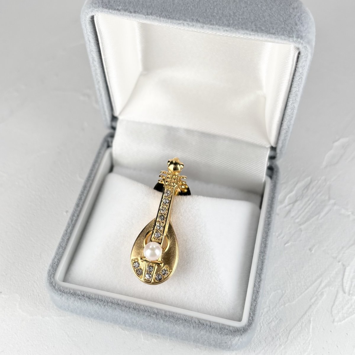 画像4: アコヤ本真珠　パールピンブローチ　マンドリン　アコヤ本真珠　楽器　シルバーカラー　ゴールドカラー　 (4)