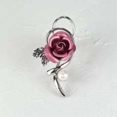 画像4: アコヤ本真珠 ピンブローチ 4-4.5mm ホワイト ラウンド 薔薇 モチーフ ベビーパール 赤 ピンク (4)