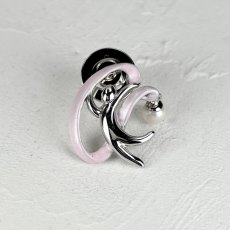 画像5: アコヤ本真珠 パールピンブローチ 新体操モチーフ リボン手技 4-4.5mm ホワイト ラウンド  (5)