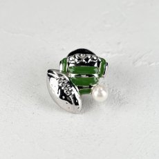 画像5: アコヤ本真珠 パールピンブローチ ラグビーモチーフ 4-4.5mm スポーツアクセサリー　 (5)