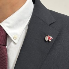 画像9: アコヤ本真珠 パールピンブローチ ラグビーモチーフ 4-4.5mm スポーツアクセサリー　 (9)