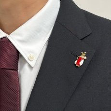 画像7: アコヤ本真珠 パールタックブローチ ゴルフモチーフ 4-4.5ｍｍ ホワイト ラウンド ブラス タックブローチ 赤 水色 黄色  黒 (7)