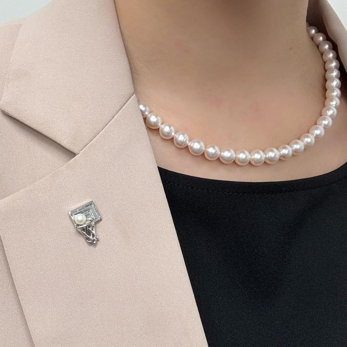 画像6: アコヤ本真珠 パールピンブローチ バスケットボールモチーフ 4-4.5mm ホワイト ラウンド スポーツアクセサリー (6)