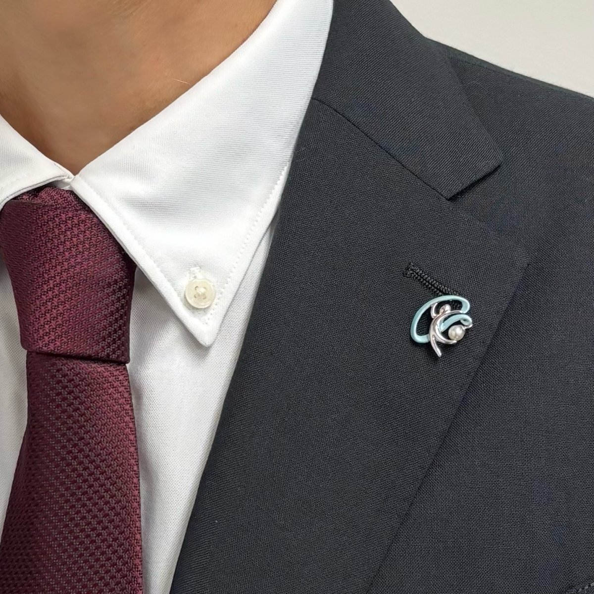 画像11: アコヤ本真珠 パールピンブローチ 新体操モチーフ リボン手技 4-4.5mm ホワイト ラウンド  (11)