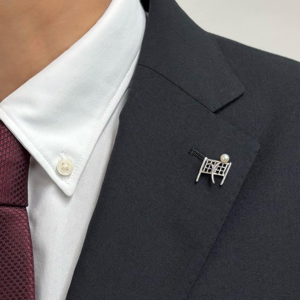 画像6: アコヤ本真珠 パールタックピンブローチ バレーボールモチーフ 4-4.5mm ホワイト ラウンド  (6)