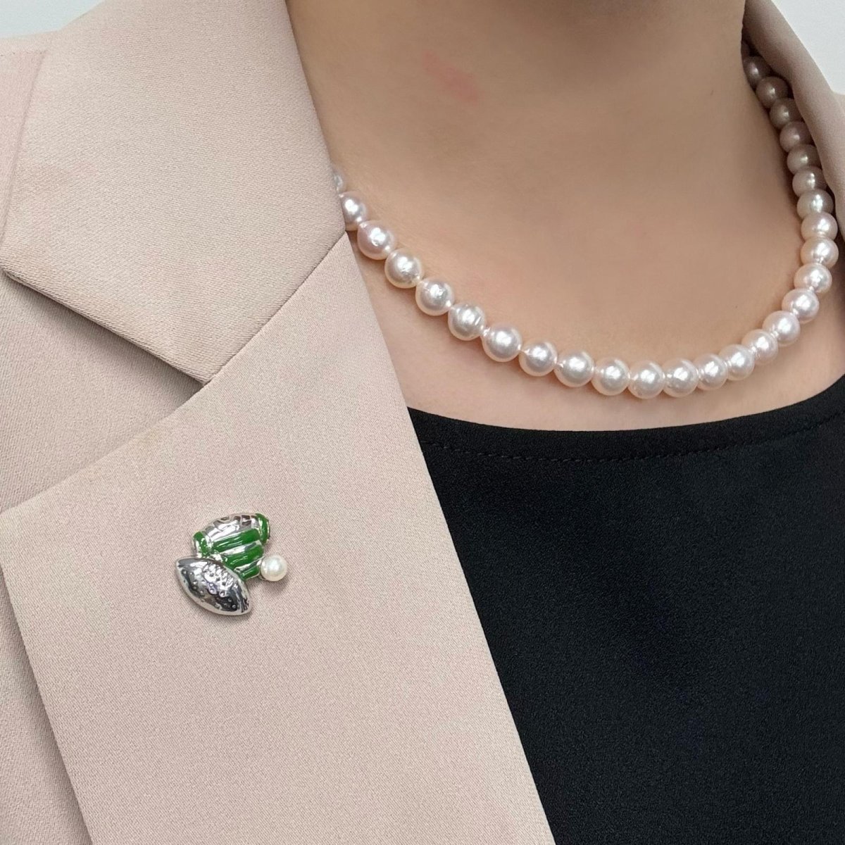 画像12: アコヤ本真珠 パールピンブローチ ラグビーモチーフ 4-4.5mm スポーツアクセサリー  (12)