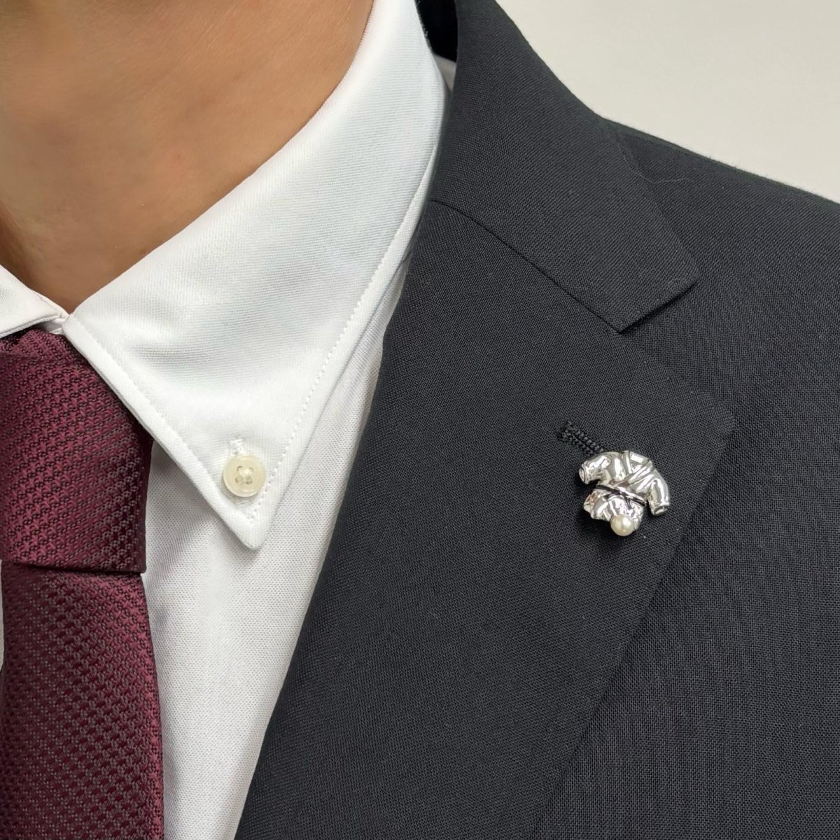 画像5: アコヤ本真珠 パールピンブローチ 柔道着モチーフ 4-4.5mm ホワイト ラウンド 格闘技 　 (5)