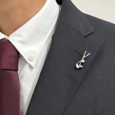 画像5: アコヤ本真珠 ピンブローチ ゴルフクラブモチーフ 4.5-5mm ホワイト ラウンド ブラス  (5)