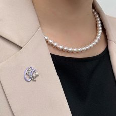 画像9: アコヤ本真珠 パールピンブローチ 新体操モチーフ リボン手技 4-4.5mm ホワイト ラウンド  (9)