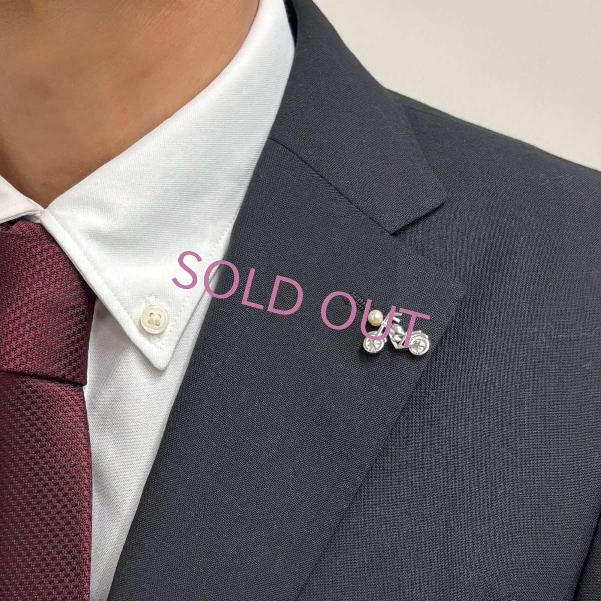 画像5: アコヤ本真珠 パールピンブローチ バイクモチーフ アコヤ真珠 ベビーパール バイク好き (5)