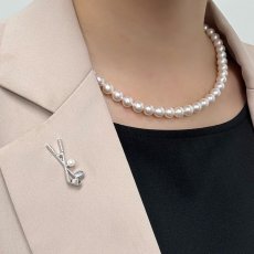 画像6: アコヤ本真珠 ピンブローチ ゴルフクラブモチーフ 4.5-5mm ホワイト ラウンド ブラス  (6)