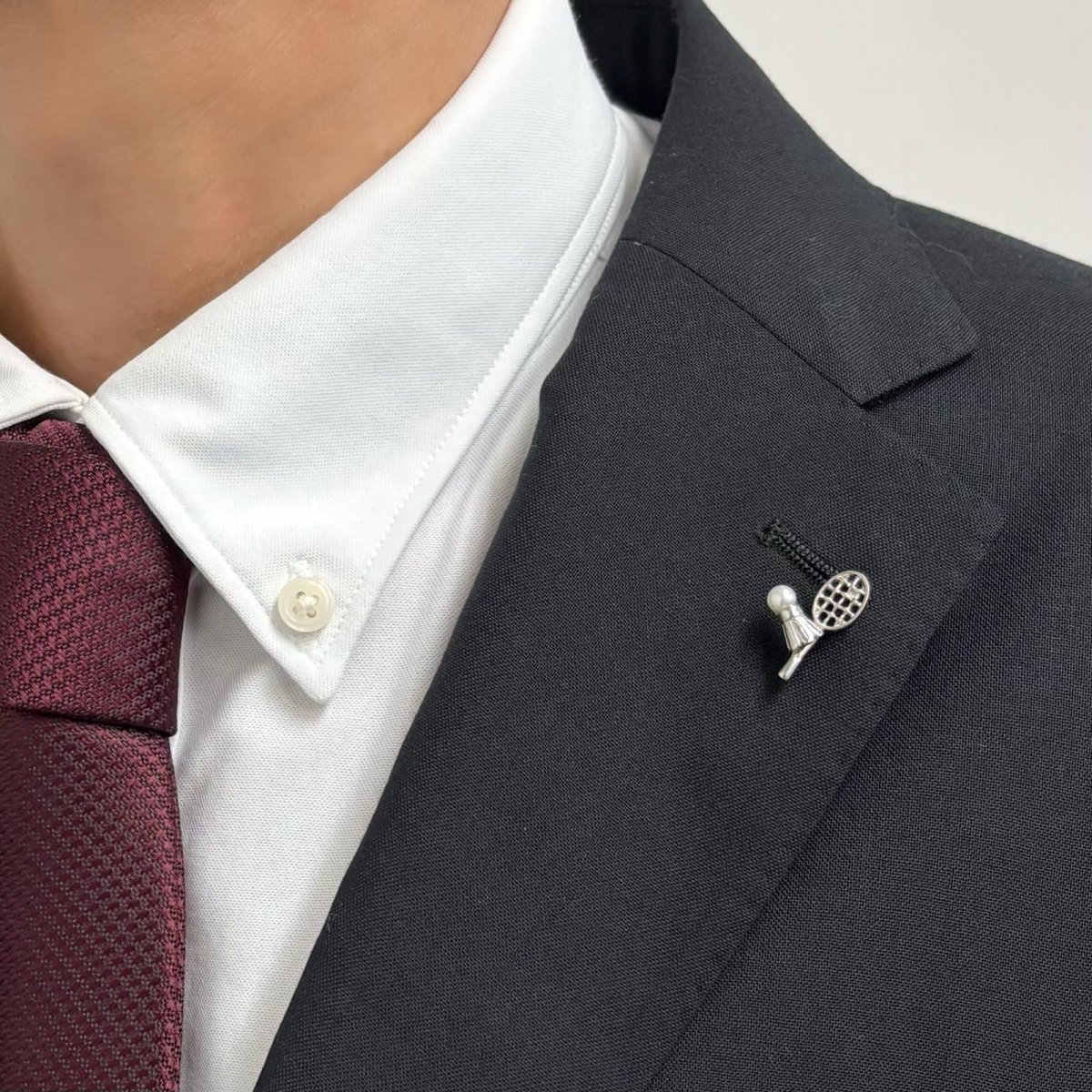 画像5: アコヤ本真珠 パールタックピン タックブローチ バドミントンモチーフ 4-4.5mm ホワイト ラウンド ブラス (5)