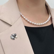 画像10: アコヤ本真珠 パールピンブローチ ラグビーモチーフ 4-4.5mm スポーツアクセサリー　 (10)