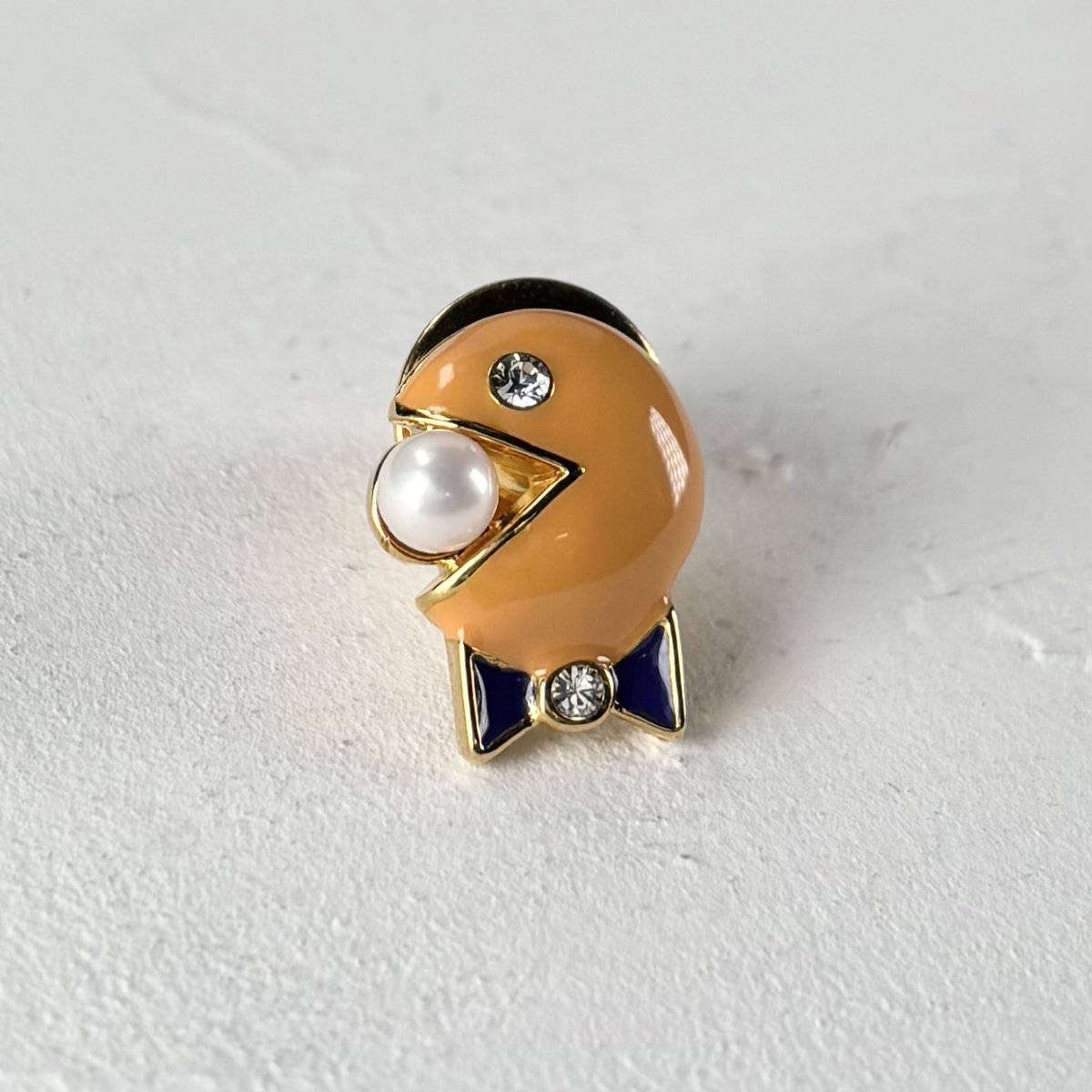 画像2: アコヤ真珠 パールピンブローチ スマイル 4-4.5mm ホワイト スワロフスキー オリジナル (2)