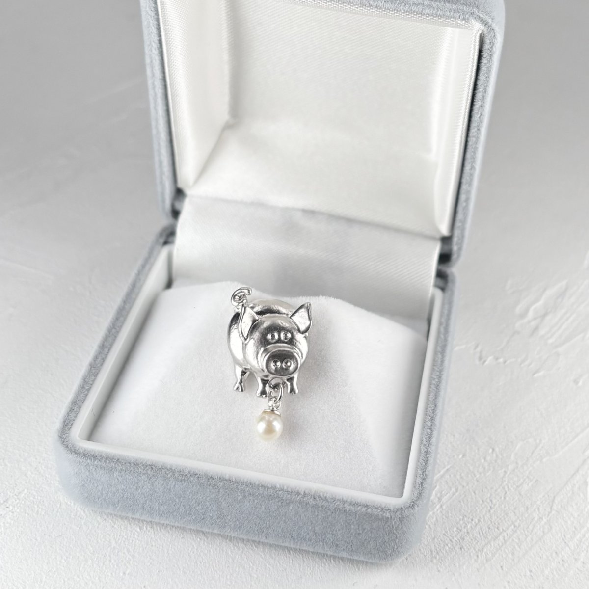 画像5: アコヤ本真珠　豚モチーフ　パールブピンローチ　豚に真珠　ゴールドカラー　シルバーカラー (5)