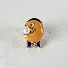 画像1: アコヤ真珠 パールピンブローチ スマイル 4-4.5mm ホワイト スワロフスキー オリジナル (1)