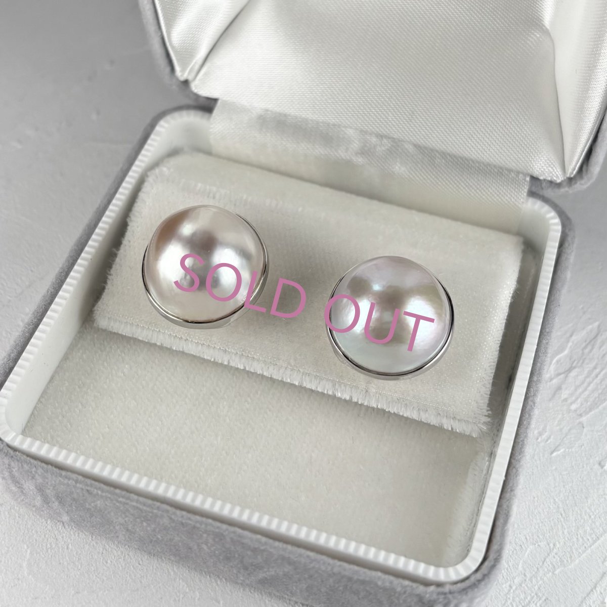 画像4: ≪再入荷≫マベ真珠 パールピアス イヤリング ホワイト 16-16.5ｍｍ 半円 SV925   (4)