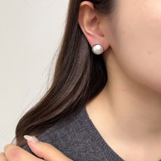 画像5: マベ真珠 パールピアス イヤリング 12-13ｍｍ ホワイト 半円 SV925 直結 (5)