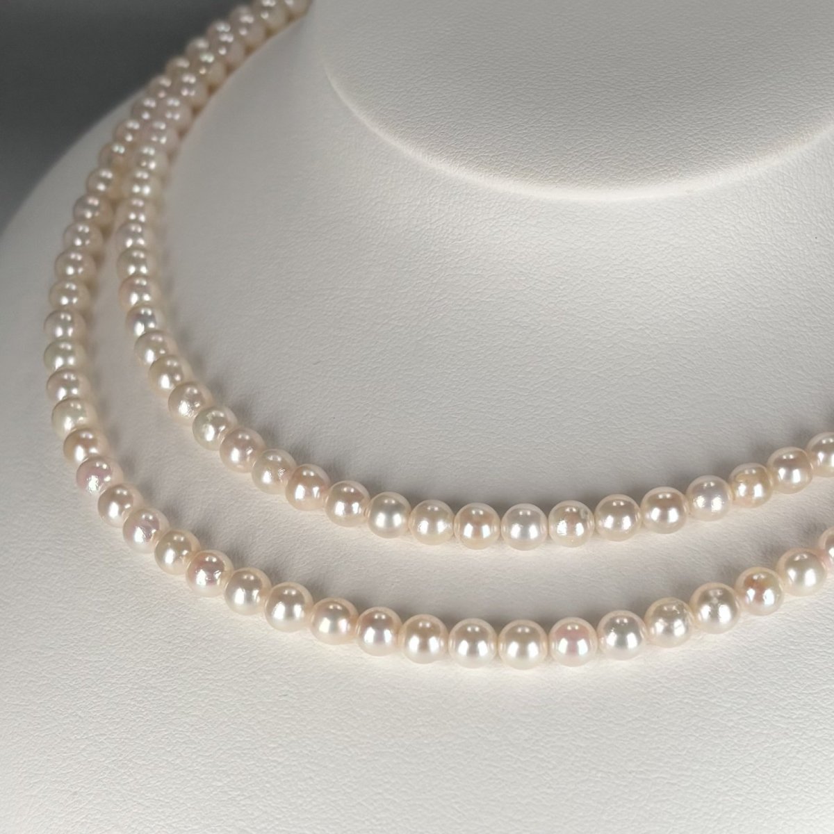 画像3: アコヤ真珠 ベビーパールロングネックレス 5-5.5mm ラウンド ホワイト 83.5cm GIA宝石鑑定士保証書 パールクロス付き (3)