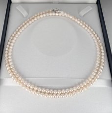 画像2: アコヤ真珠 ベビーパールロングネックレス 5-5.5mm ラウンド ホワイト 83.5cm GIA宝石鑑定士保証書 パールクロス付き (2)