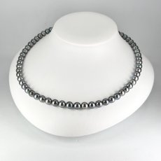 画像3: アコヤ黒真珠 ブラックパールネックレス(ブルー,グリーン系) 6.5-7ｍｍ ラウンド〜セミラウンド 約42cm シルバー製 GIA宝石鑑定士保証書付き (3)