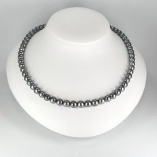 画像2: アコヤ黒真珠 ブラックパールネックレス(ブルー,グリーン系) 6.5-7ｍｍ ラウンド〜セミラウンド 約42cm シルバー製 GIA宝石鑑定士保証書付き (2)