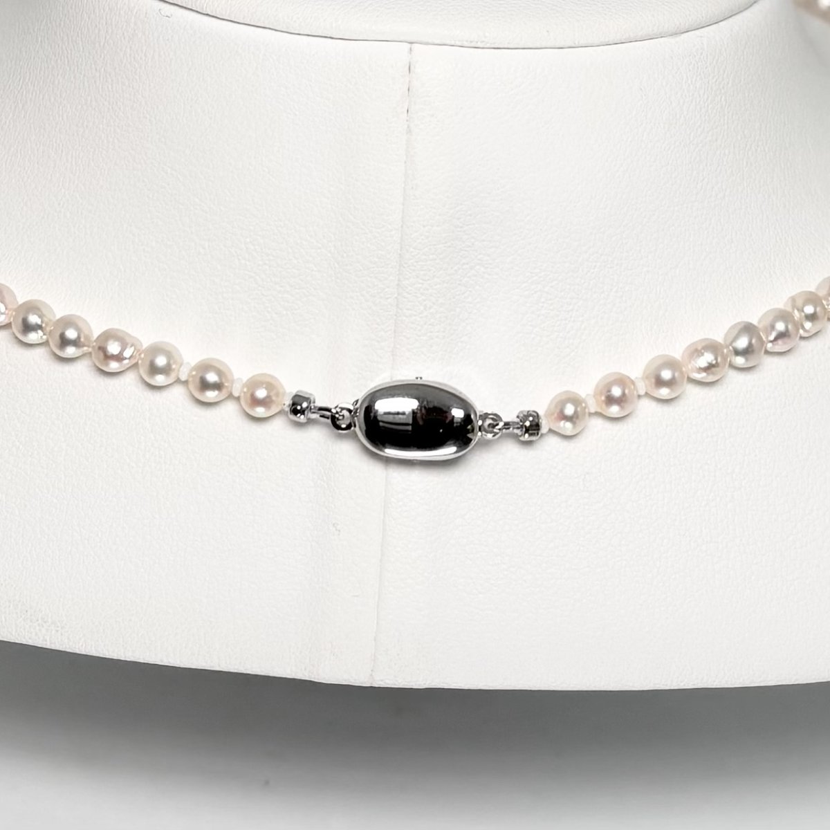 画像5: アコヤ真珠 バロックパールネックレス 5-5.5mm ホワイト 約42cm GIA宝石鑑定士保証書付き (5)