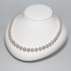 画像3: アコヤ真珠 パールネックレス ホワイト 7.5-8mm セミラウンド バロック 約45cｍ GIA宝石鑑定士保証書 パールクロス付き (3)